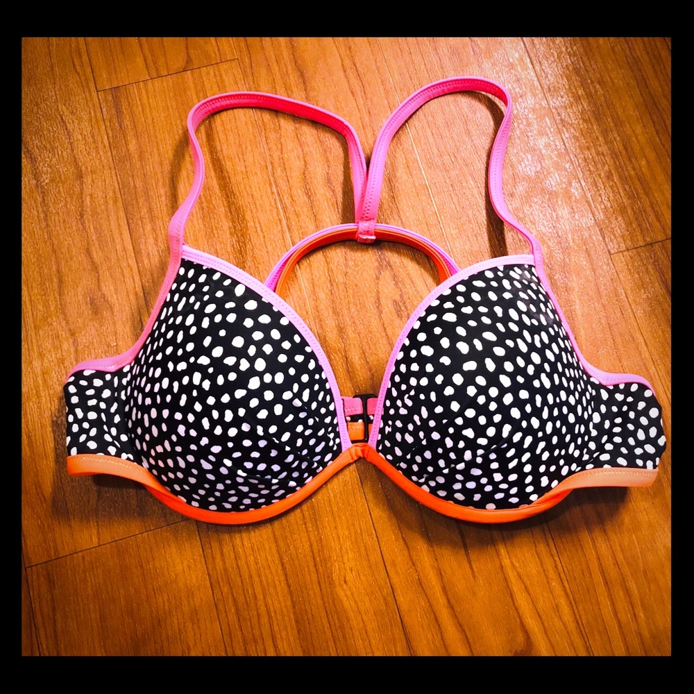 PINK Victoria Secret Bikini Top Polka Dot Pink 36C